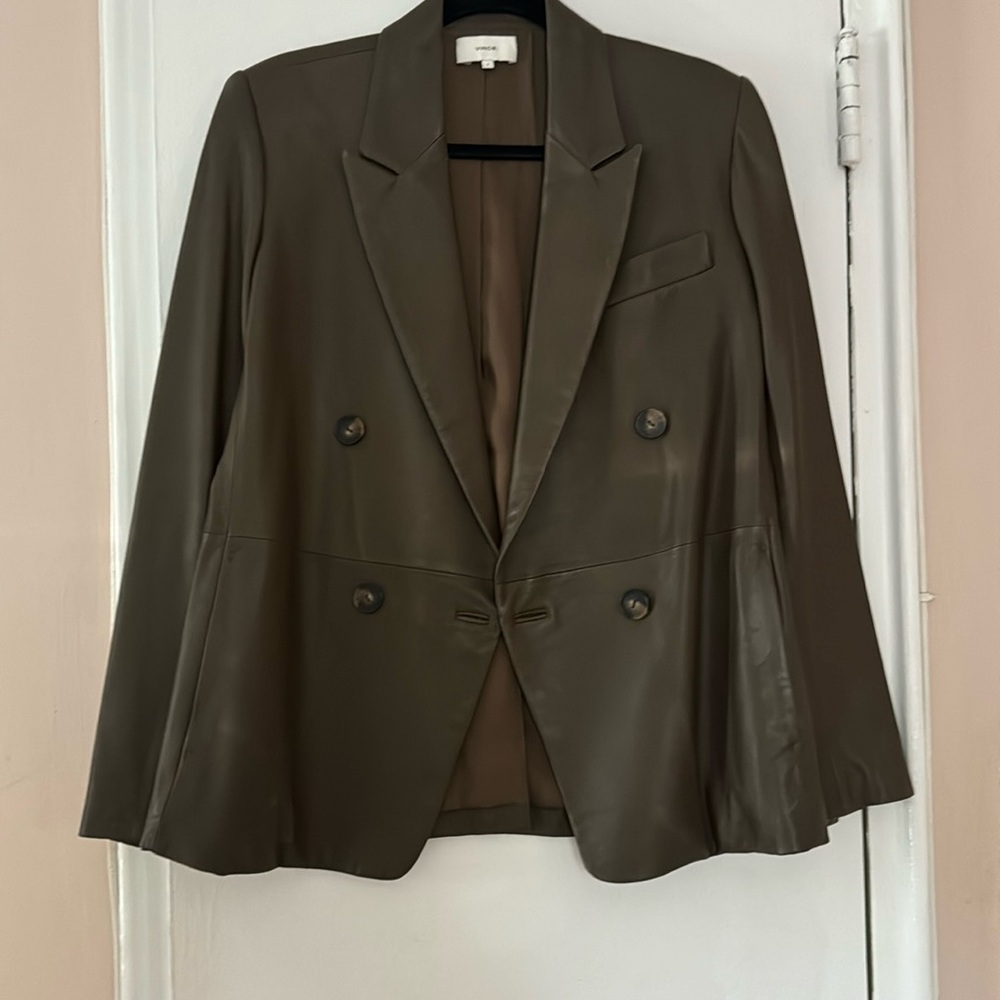 Vince Brown Double-Breasted Blazer Jacket